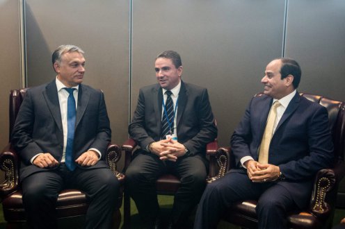 Orbán Viktor miniszterelnök Abdel-Fattáh esz-Szíszi egyiptomi elnökkel tárgyal találkozójukon New Yorkban 2015. szeptember 29-én Fotó: Botár Gergely/Miniszterelnöki Sajtóiroda