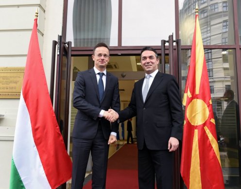 Szijjártó Péter és Nikola Dimitrov macedón külügyminiszter Fotó: KKM
