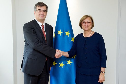 Berke Barna és Gabriella Battaini-Dragoni, az Európa Tanács főtitkár-helyettese – fotó: Magyarország ET melletti Állandó Képviselete