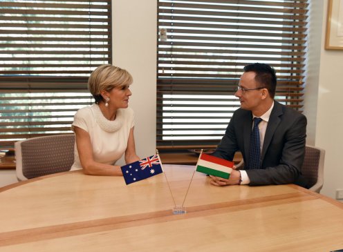 Szijjártó Péter és Julie Bishop ausztrál külügyminiszter tárgyalása Fotó: KKM