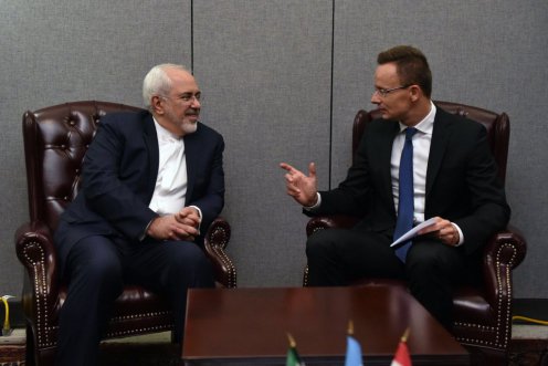 Szijjártó Péter és Mohamed Dzsavád Zaríf iráni külügyminiszter találkozója Fotó: KKM