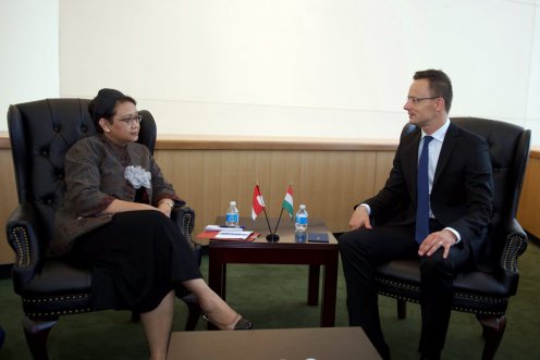 Szijjártó Péter és Retno Marsudi indonéz külügyminiszter találkozója Fotó: KKM