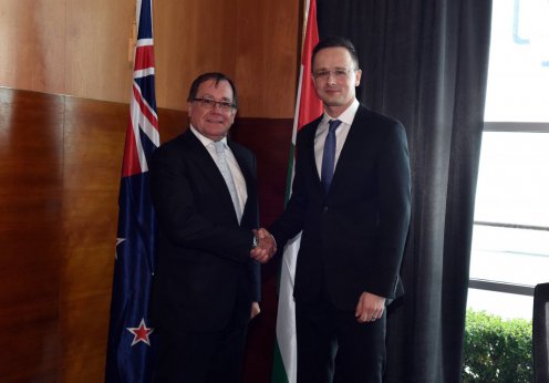 Murray McCully új-zélandi külügyminiszter fogadja Szijjártó Pétert Aucklandben Fotó: KKM