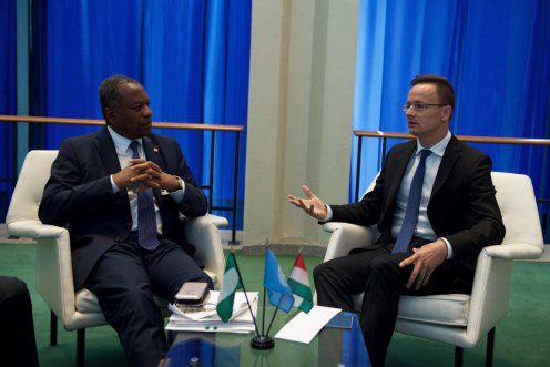 Szijjártó Péter és Geoffrey Onyeama nigériai külügyminiszter találkozója Fotó: KKM
