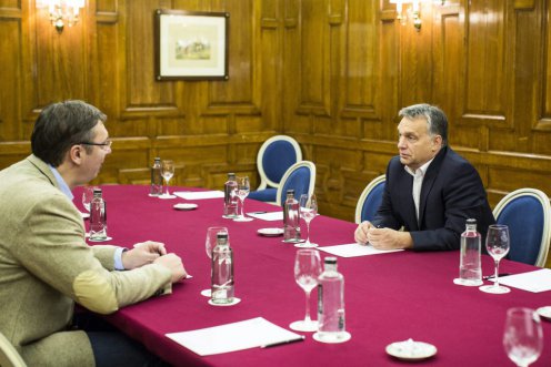 Orbán Viktor Aleksandar Vucic szerb kormányfővel Fotó: Szecsődi Balázs/Miniszterelnöki Sajtóiroda