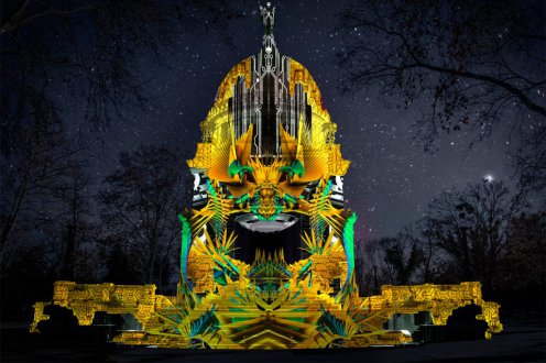 Fényfestés a Deák-mauzóleumon