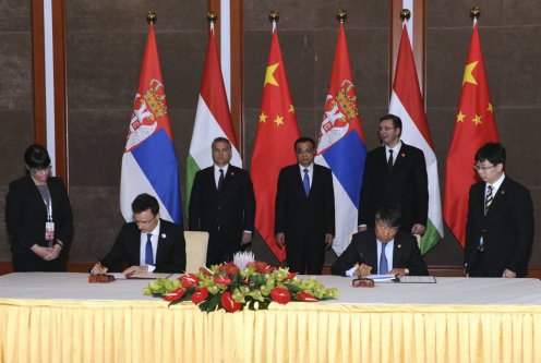 A megállapodás a Kína és Kelet-Közép-Európa közötti együttműködés első konkrét sikere Fotó: Trebitsch Péter/MTI