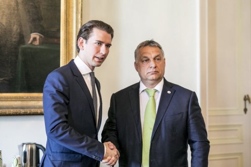 Sebastian Kurz és Orbán Viktor Brüsszelben 2017. június 23-án. Fotó: Szecsődi Balázs