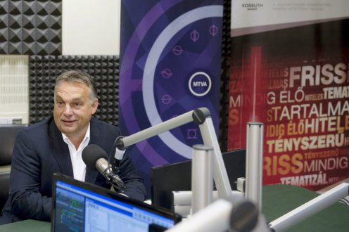 Prime Minister Viktor Orbán in the studio of Magyar Rádió where he gave an interview on the programme 180 minutes of the public service radio station Kossuth Rádió Photo by Szilárd Koszticsák/MTI