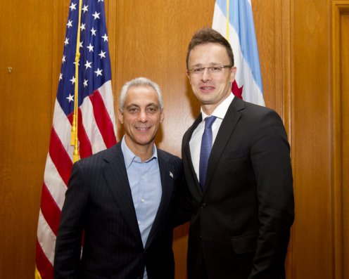 Szijjártó Péter találkozója Rahm Emanuel chicagói polgármesterrel Fotó: KKM